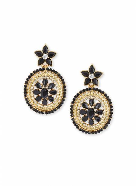 Black Traditional Bollywood Style indian New Sparkly Designer For Party And Functions Latest Earrings Collection 1844